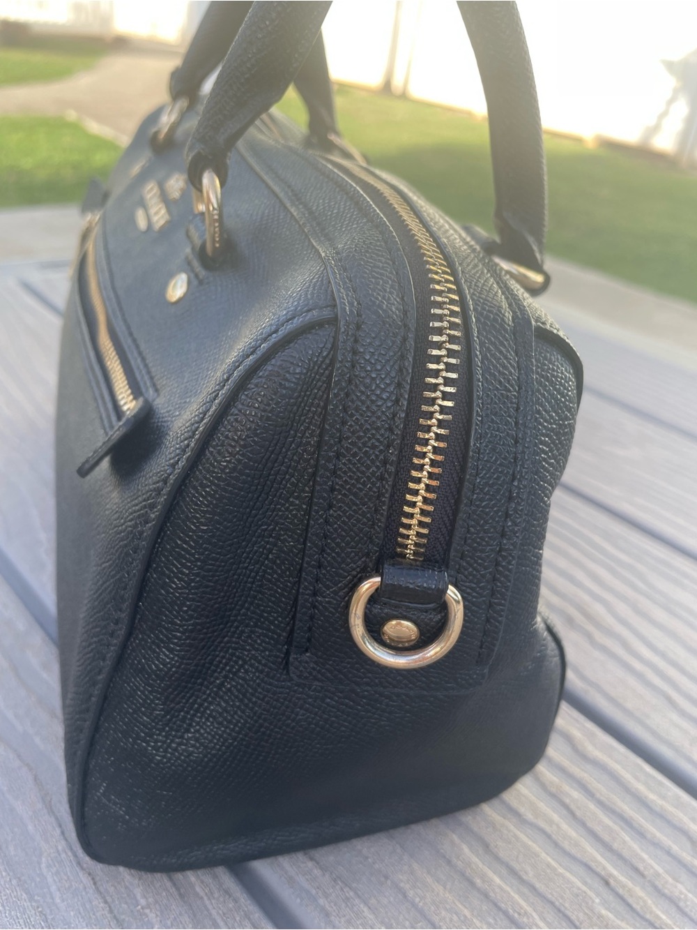 Coach Medium Black Leather Rowen with Gold Hardware - Picture 5 of 7